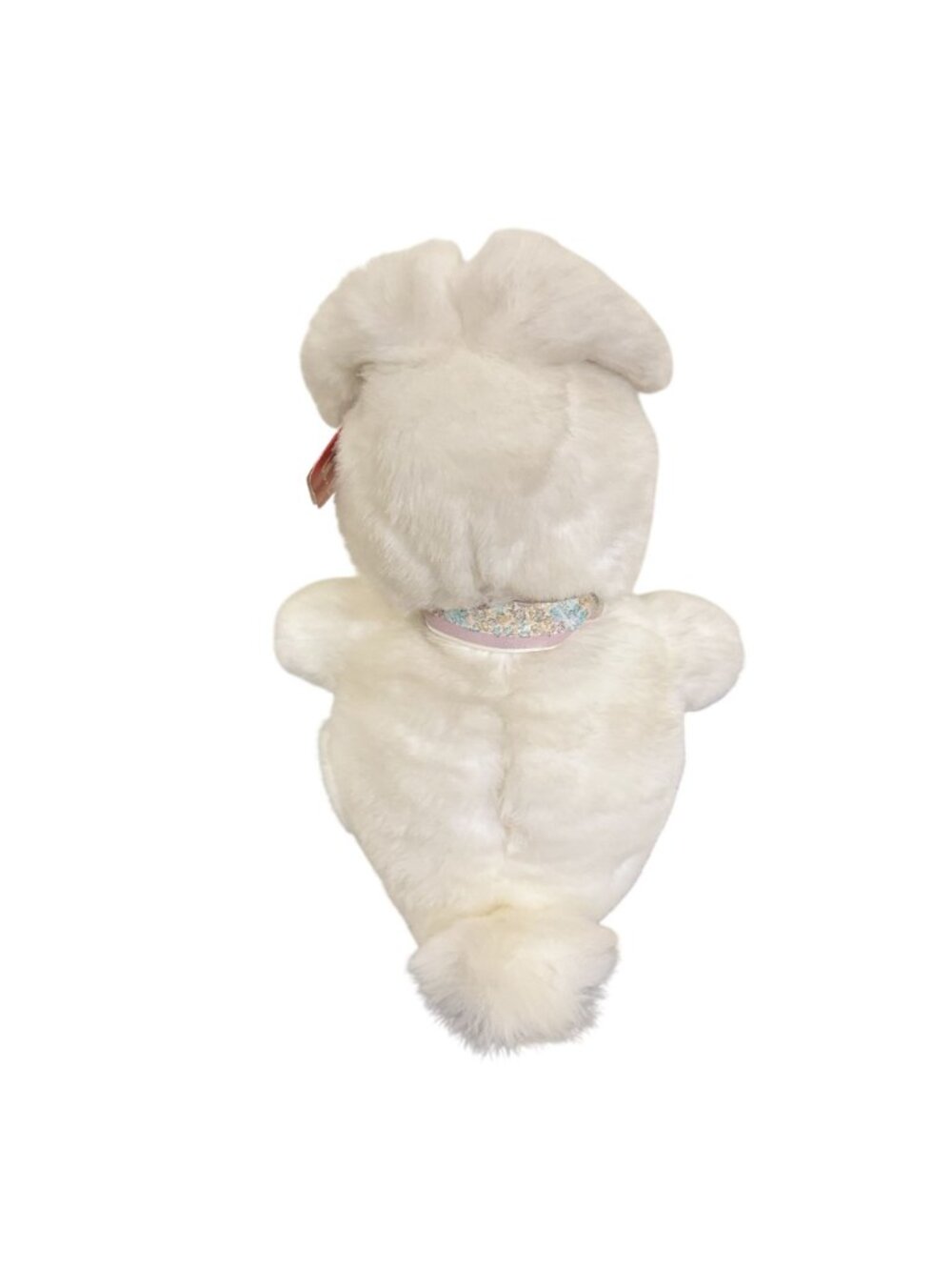 Vintage GUND White Plush Bunny Rabbit Floral Bow Stuffed Animal 14” Easter - Picture 5 of 10